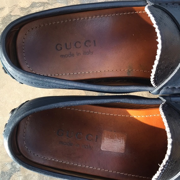 Gucci Men’s leather loafers driver -blue 8.5 US - Picture 6 of 7